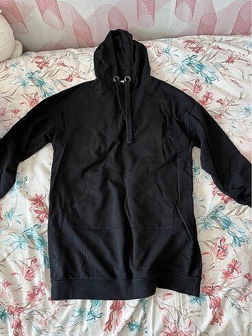 Siyah uzun sweatshirt