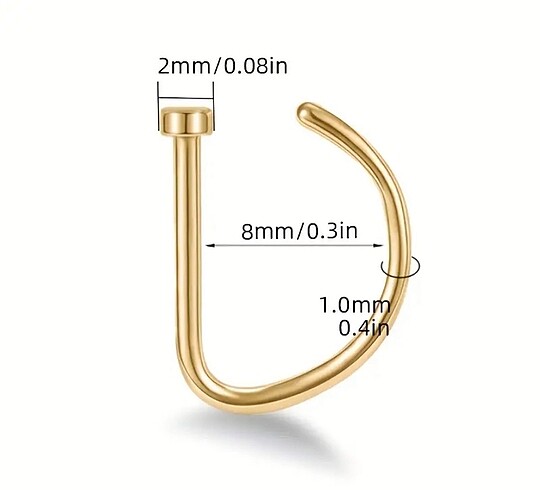 Sahte piercing punk tarzı D şekilli Burun klipsi halkası - Görsel 2