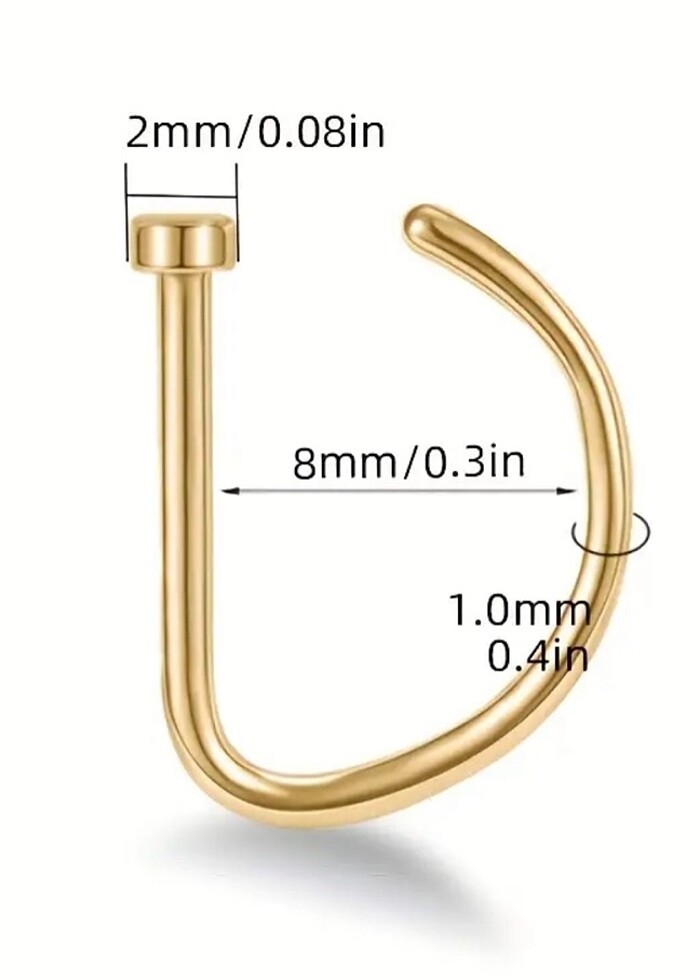 Sahte piercing punk tarzı D şekilli Burun klipsi halkası - Görsel 2