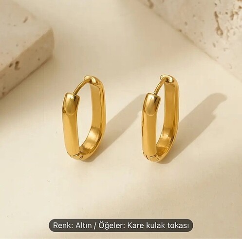 Minimalist Paslanmaz Çelik Kare Halka Küpeler - Şık & Günlük Kıy
