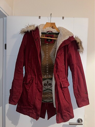 Mavi İçi Yün/Peluş Parka