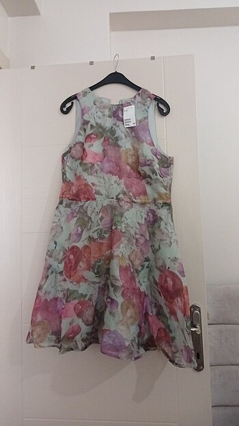 H&M desenli party elbise - Görsel 6