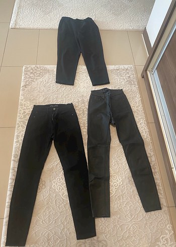 Siyah Kadın Normal Boy Dar Kesim Jean 3 adet