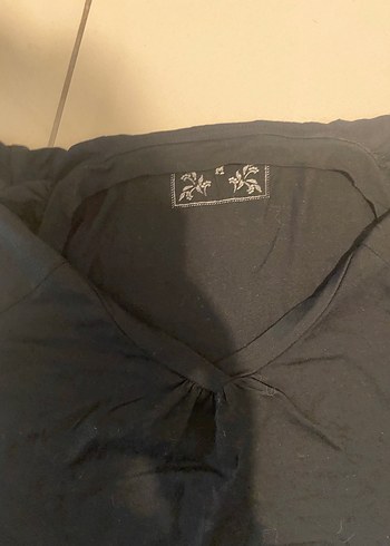 6 ADET HePSİ BİRARADA Siyah Düğmeli Kısa Kollu Hamile Tişört - Görsel 6