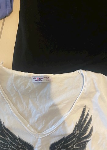 6 ADET HePSİ BİRARADA Siyah Düğmeli Kısa Kollu Hamile Tişört - Görsel 3