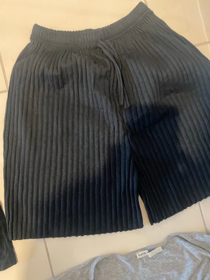 6 ADET  HePSİ  BİRARADA Siyah Düğmeli Kısa Kollu Hamile Tişört - Görsel 4