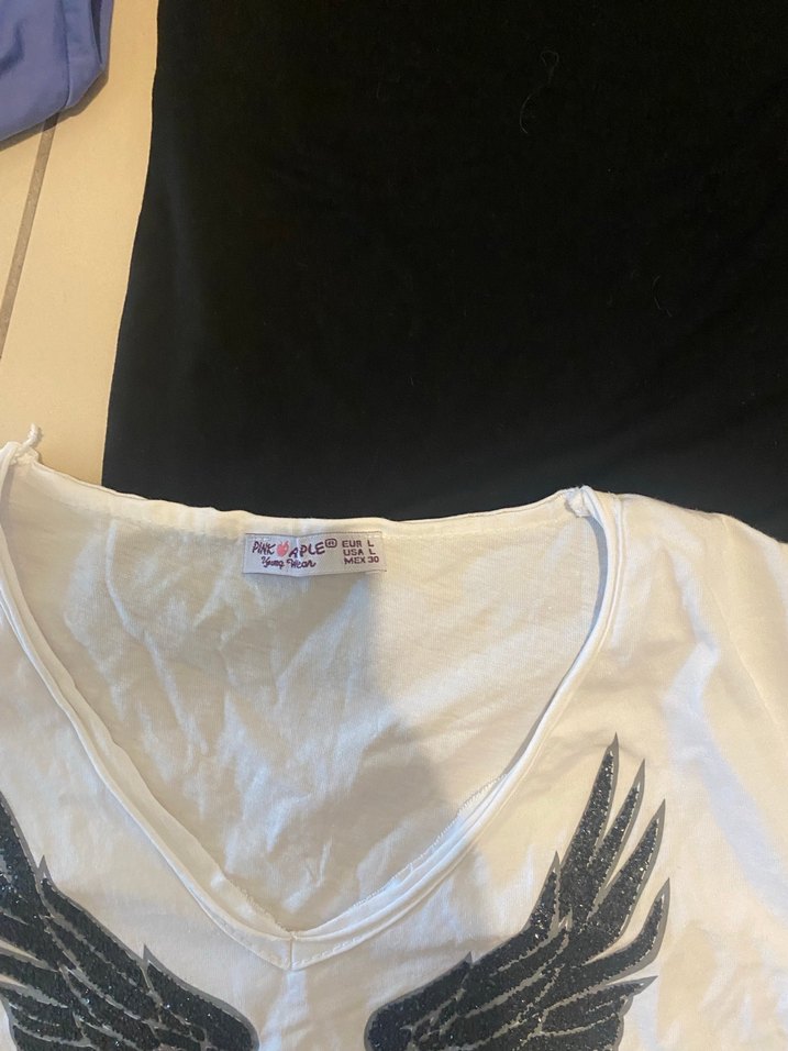 6 ADET  HePSİ  BİRARADA Siyah Düğmeli Kısa Kollu Hamile Tişört - Görsel 3