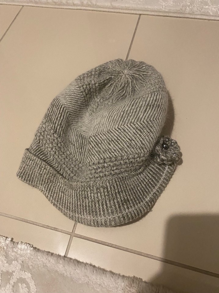 Gri Örgü Kadın Bere - Görsel 3