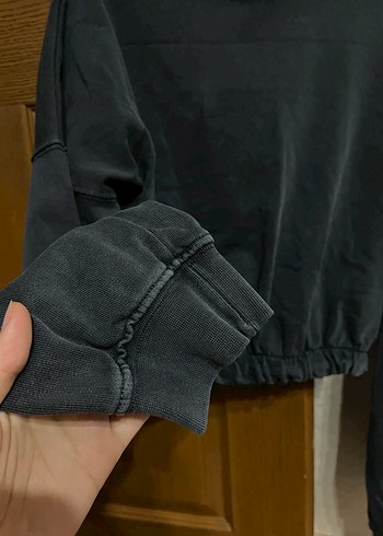 Diğer Gri Kadın Uzun Kollu Yüksek Yakalı Sweatshirt