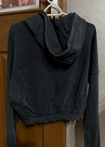l Beden Gri Kadın Uzun Kollu Yüksek Yakalı Sweatshirt