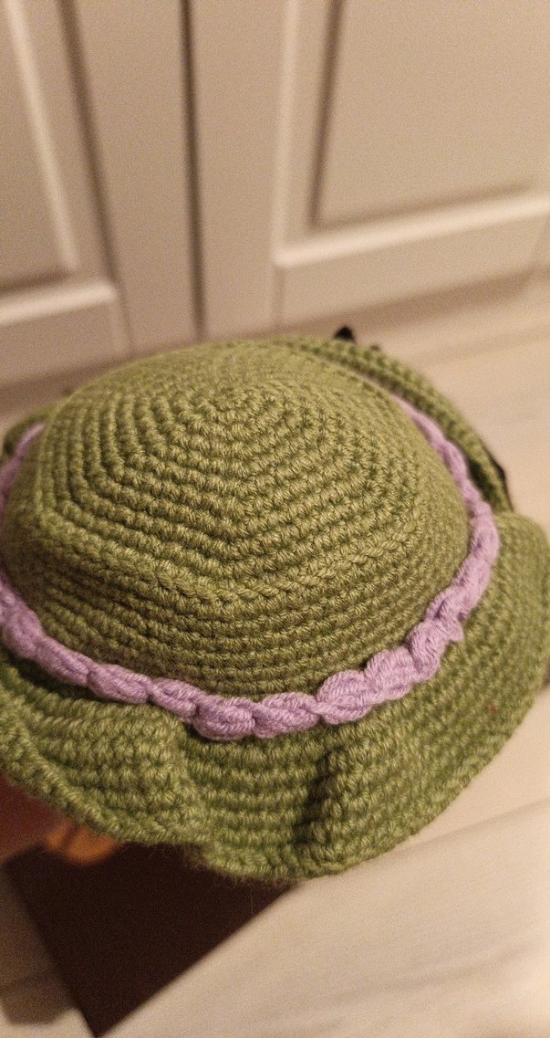 Amigurumi Organik El Yapımı Bebek  Çok Saçlı Mor Elbiseli - Görsel 5