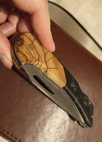 Ahşap Saplı Sırttan Kilitli Sıfır Çakı - Görsel 5