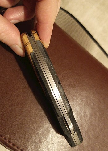 Ahşap Saplı Sırttan Kilitli Sıfır Çakı - Görsel 4