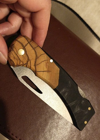 Ahşap Saplı Sırttan Kilitli Sıfır Çakı - Görsel 2