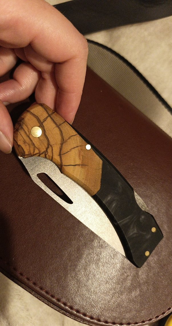 Ahşap Saplı Sırttan Kilitli Sıfır Çakı - Görsel 2