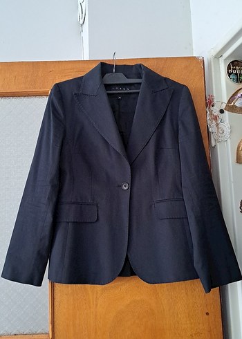 Siyah Kadın Ofis Blazeri Düğmeli