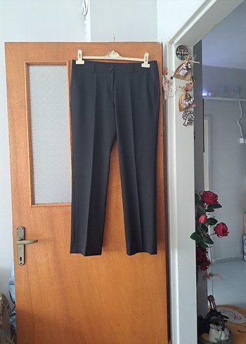 Düz Siyah Kadın Kumaş Pantolon