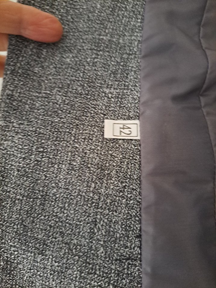 Gri Kısa Keten Kadın Ceket - Görsel 4