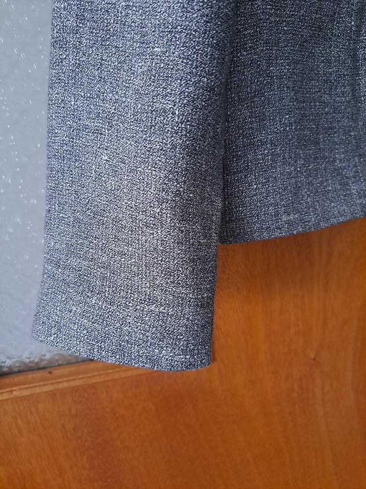 Gri Kısa Keten Kadın Ceket - Görsel 2