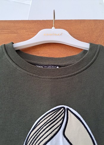 m Beden gri Renk Sweatshirt ZARA CROP