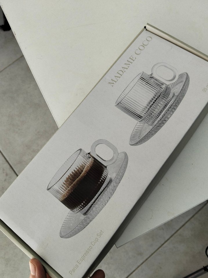 Madame Coco Paris espresso Cam Fincan ve Tabak Seti - Görsel 2