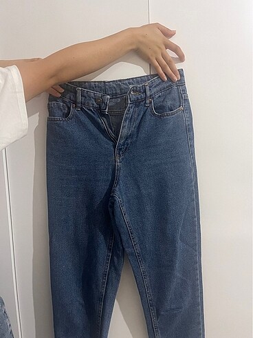 Lacivert düz mom Jean