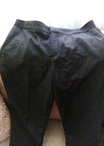 LC Waikiki Kadın Kemerli Füme Denim Pantolon