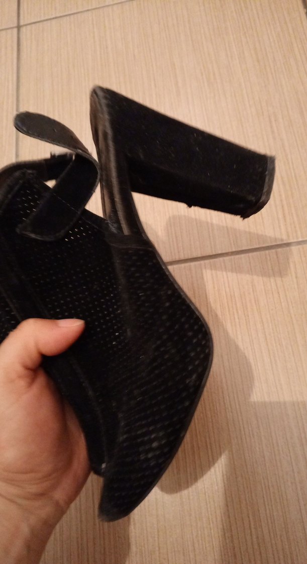 Siyah Goth Kadın Dolgu Topuklu ayakkabı - Görsel 3