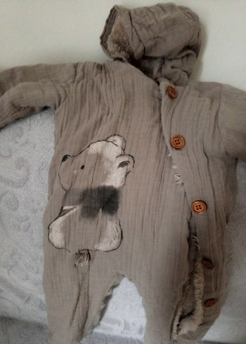 Gri Kürklü Bebek Tulumu - Görsel 4