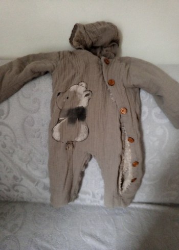 Gri Kürklü Bebek Tulumu - Görsel 5