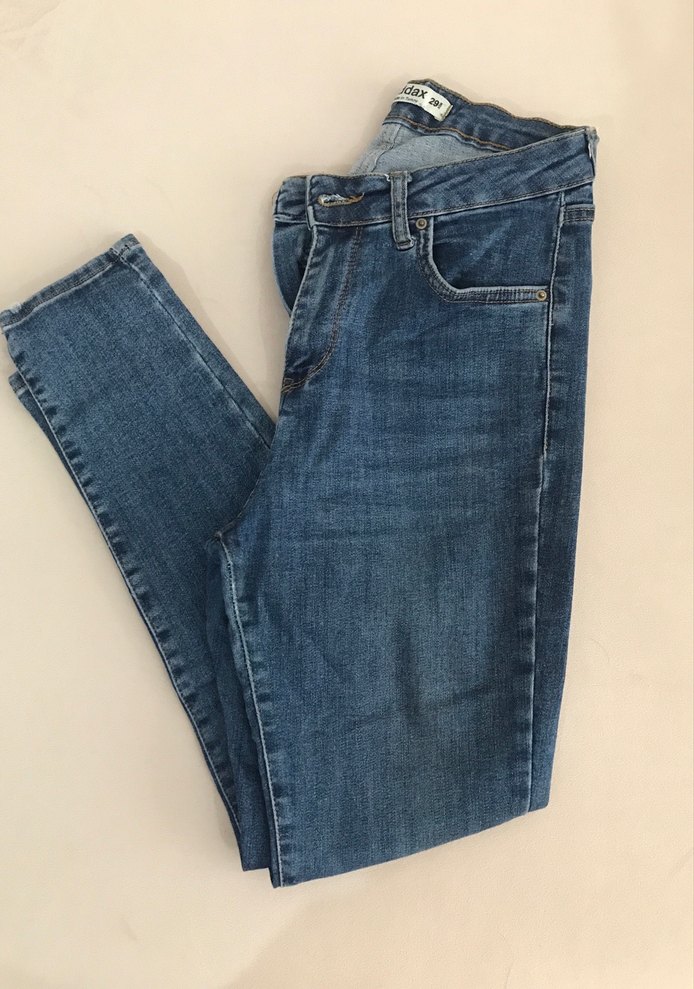 Kadın Mavi Dar Kesim Kot Pantolon - Görsel 2