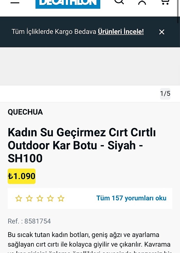 Decathlon kadın kar botu - Görsel 2