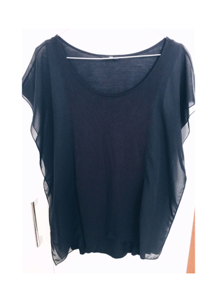l Beden siyah Renk H&M kolları tül bluz