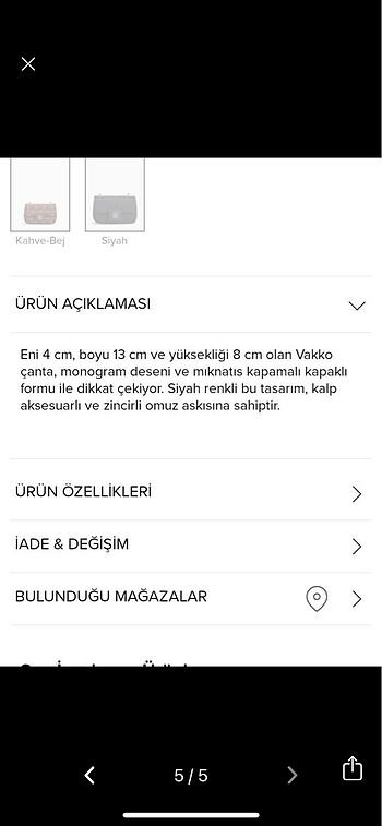  Beden Vakko charm çanta