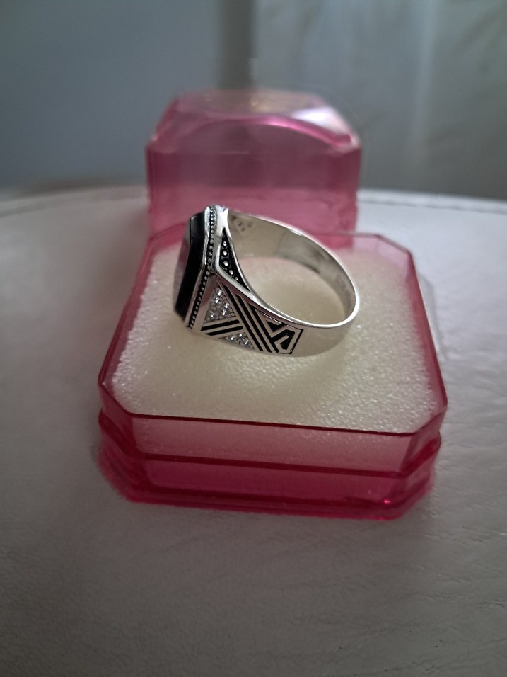 925 Ayar Orjinal Gümüş Erkek Yüzük - Görsel 5