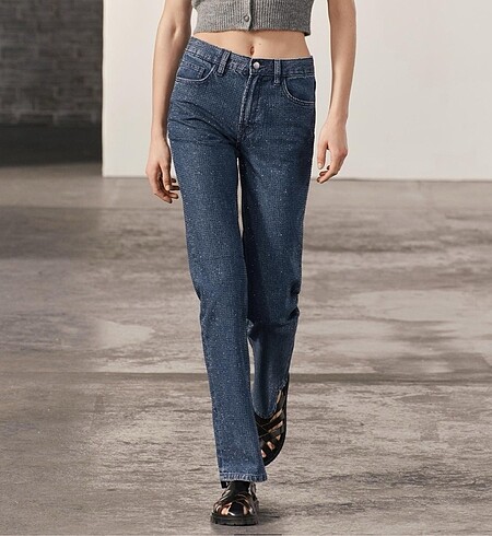 Zara parlak taşlı jean