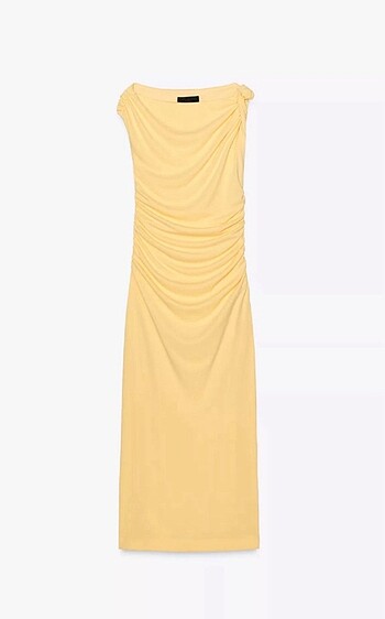 Zara asimetrik midi elbise