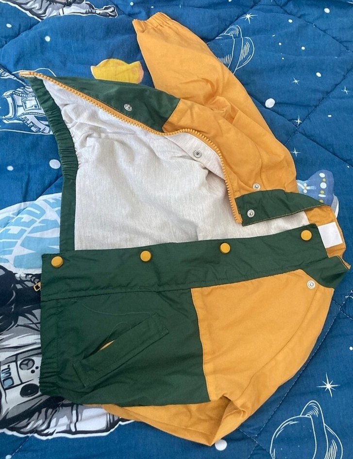 Erkek Çocuk Sarı Yeşil Yağmurluk Ceket - Görsel 2