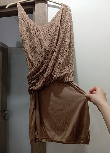 Zara Askılı Triko elbise