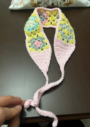 Pastel Renkli Dantel Detaylı Örgü Saç Bandı - Görsel 4