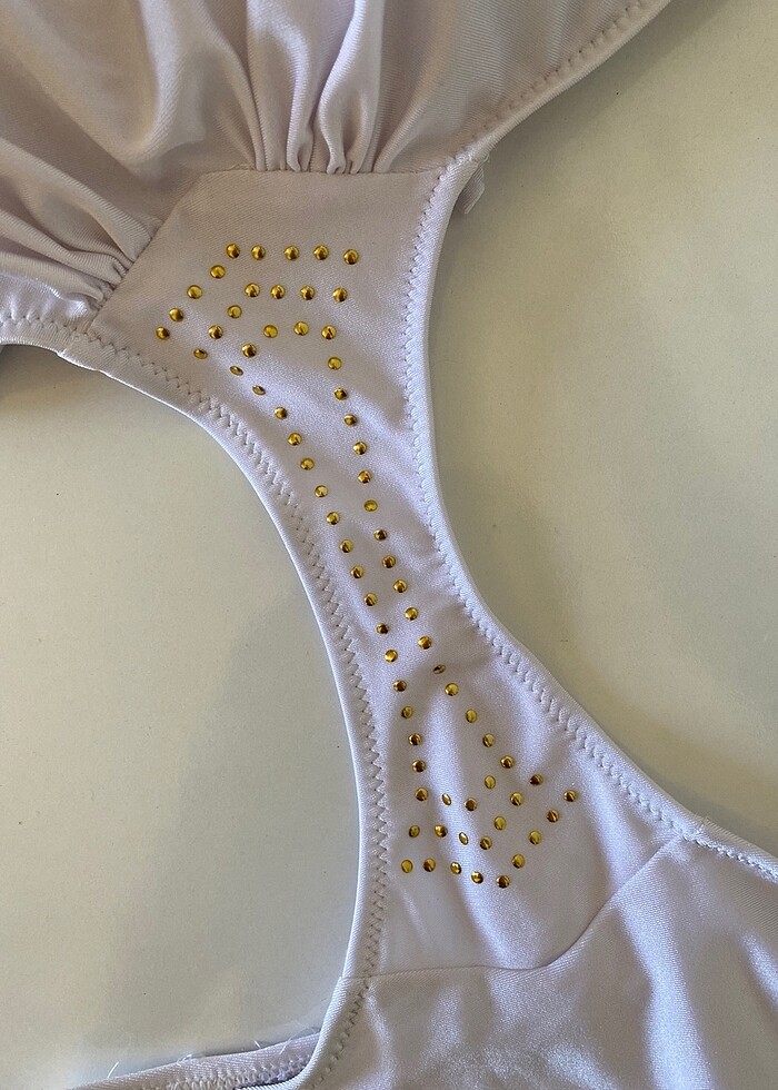 Beyaz straplez Mayokini - Görsel 2