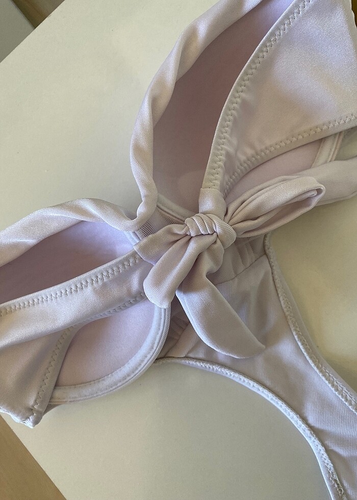 Beyaz straplez Mayokini - Görsel 5