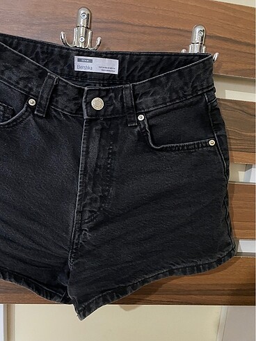 xs Beden siyah Renk Bershka siyah kot denim şort
