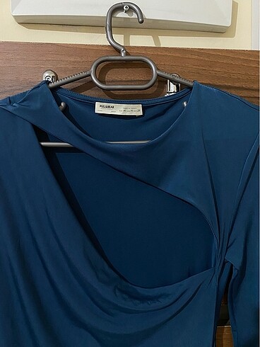 Pull and Bear Pull&bear mini petrol mavisi gece elbisesi