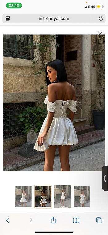 s Beden beyaz Renk Saten mini sırt bağlamalı beyaz elbise