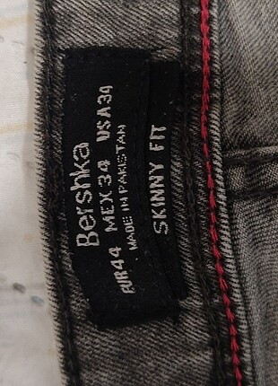 44 Beden gri Renk Bershka Erkek Gri Kot Jean