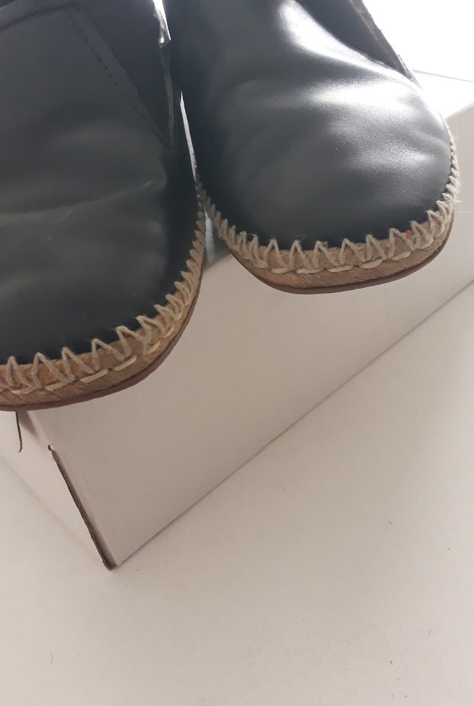 Kemer Detaylı Siyah Deri Erkek Espadril - Görsel 3