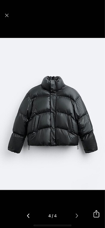 Zara Suni Deri Crop Erkek Mont - Görsel 4