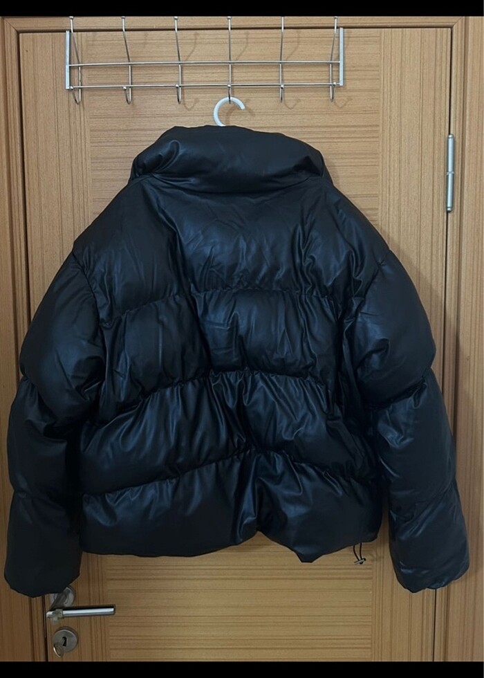 Zara Suni Deri Crop Erkek Mont - Görsel 5