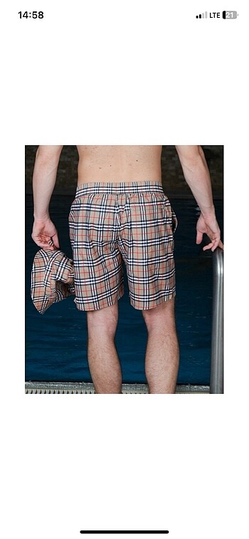 Burbery deniz şortu - Görsel 3